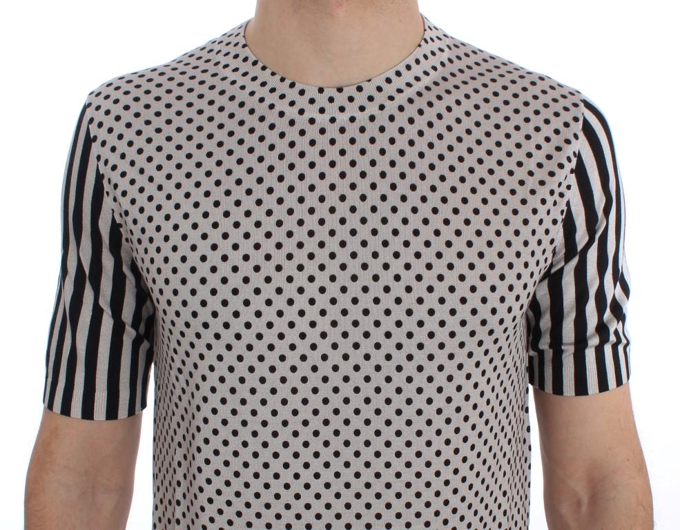 Silver Black Silk Pullover T-shirt