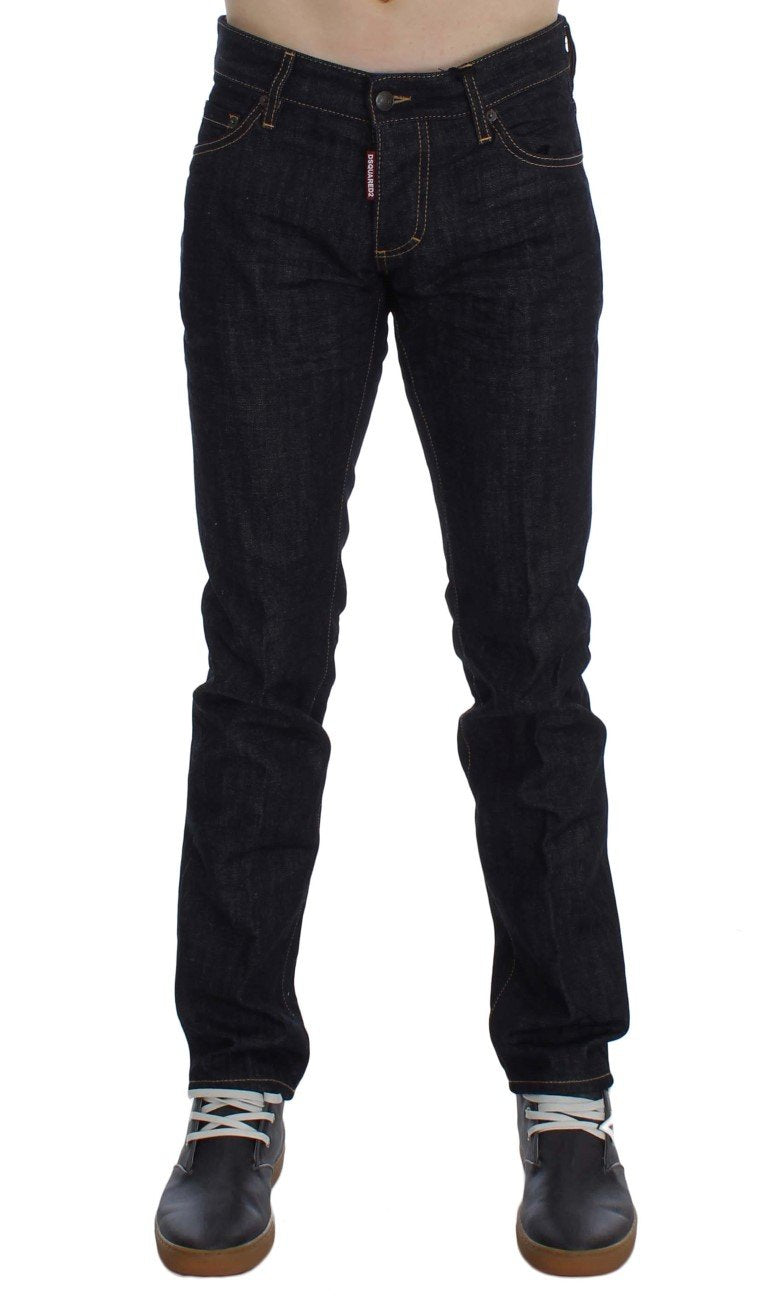 Blue Cotton Denim Slim Skinny Jeans
