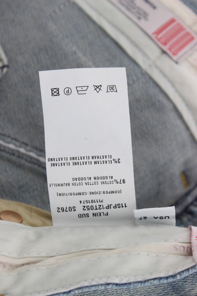 Blue Wash Cotton Stretch Skinny Slim Tight Fit Jeans