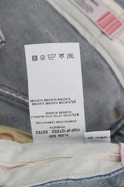 Blue Wash Cotton Stretch Skinny Slim Tight Fit Jeans
