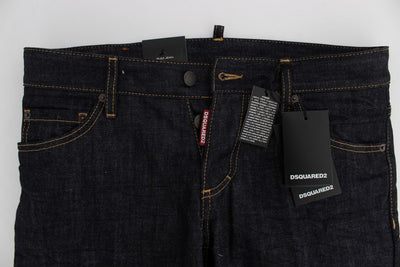 Blue Cotton Denim Slim Skinny Jeans