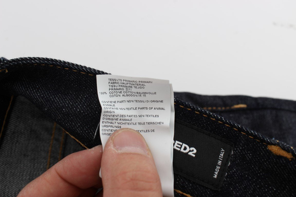Blue Cotton Denim Slim Skinny Jeans