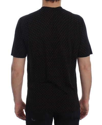 Black Red Polka Dotted Silk T-shirt