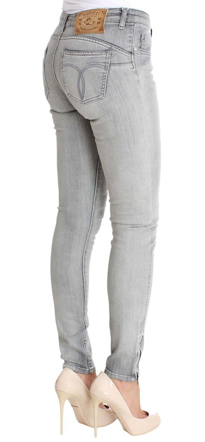 Gray Wash Cotton Denim Stretch Slim Fit Jeans