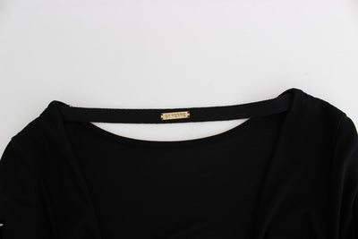 Black Longsleeved Wiggle Viscose Pencil Dress