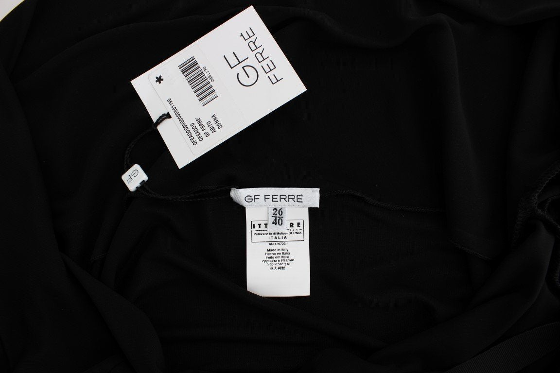 Black Longsleeved Wiggle Viscose Pencil Dress