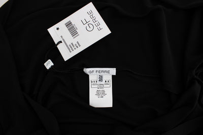 Black Longsleeved Wiggle Viscose Pencil Dress