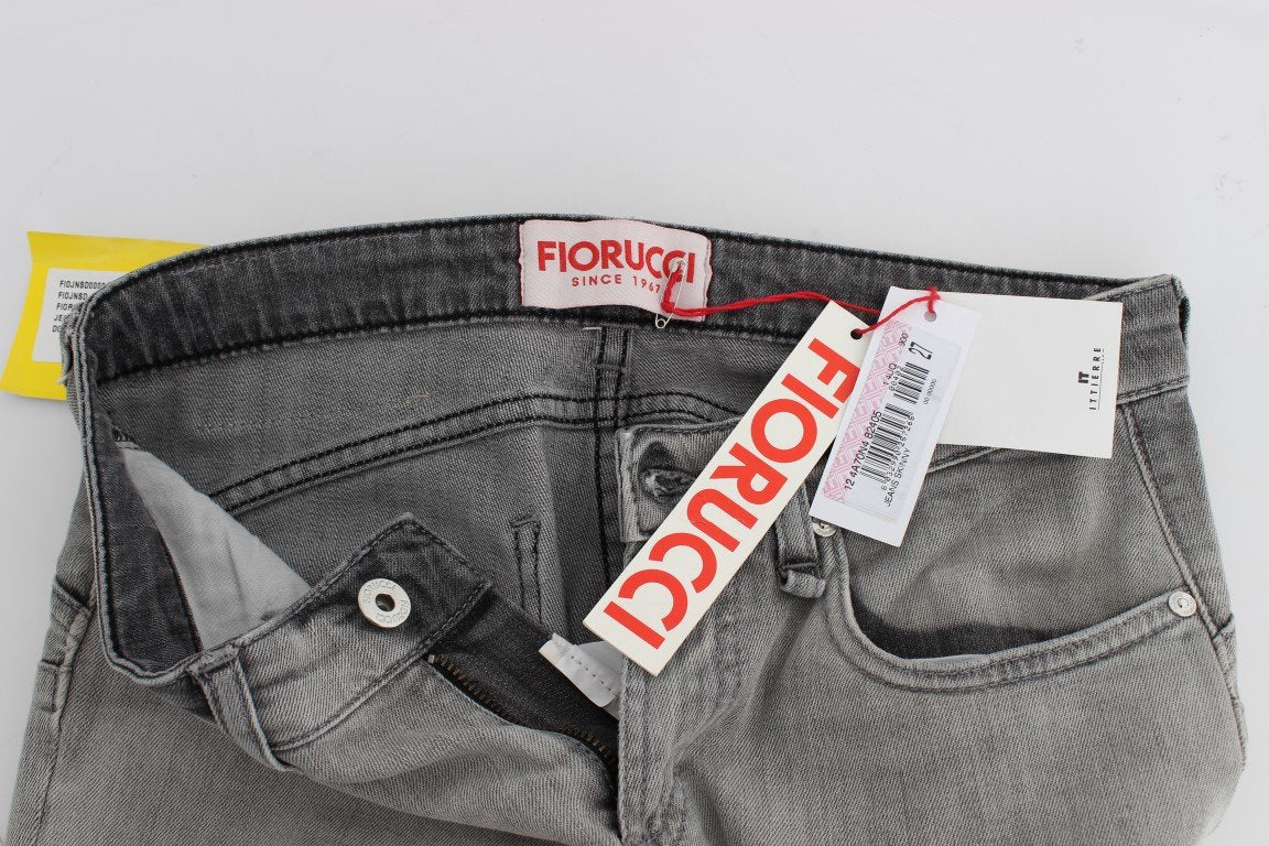 Gray Wash Cotton Denim Stretch Slim Fit Jeans