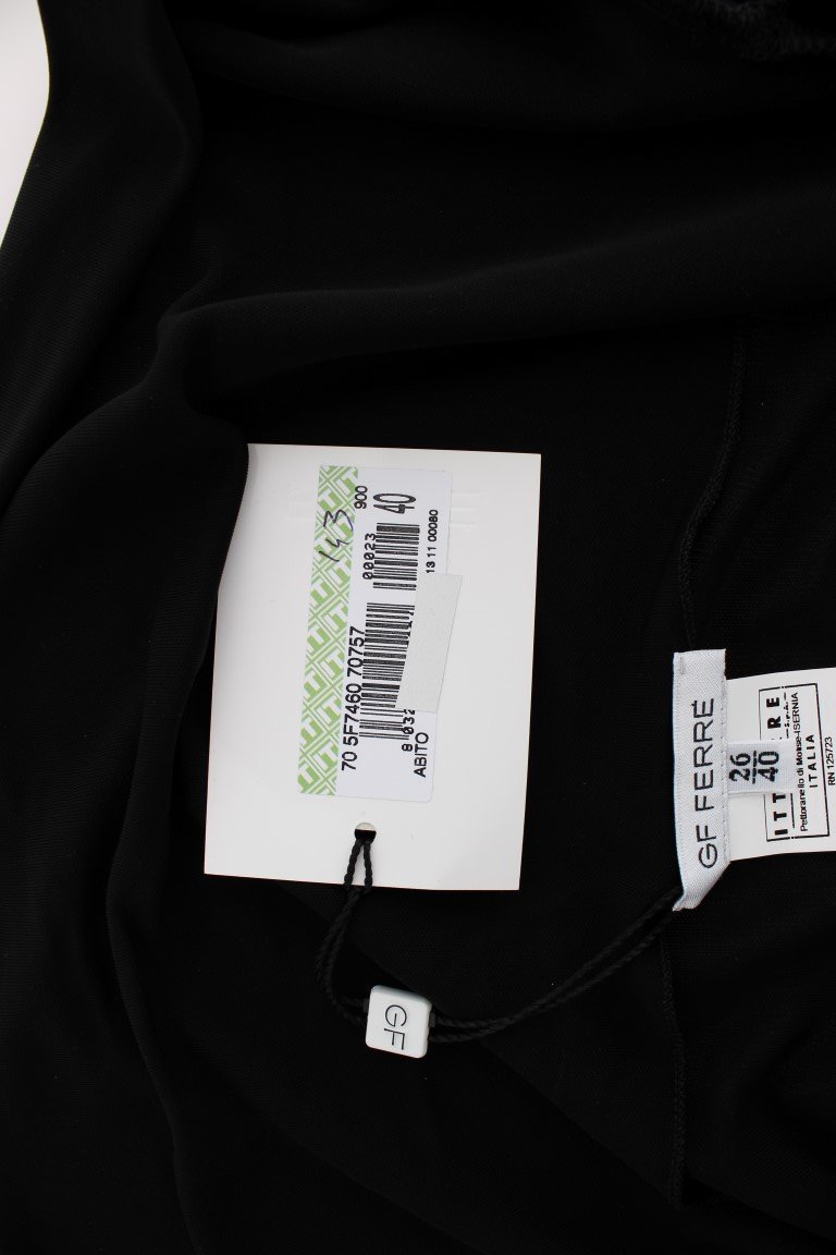 Black Longsleeved Wiggle Viscose Pencil Dress