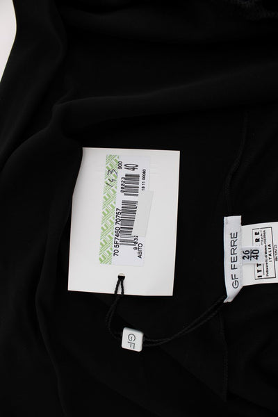 Black Longsleeved Wiggle Viscose Pencil Dress