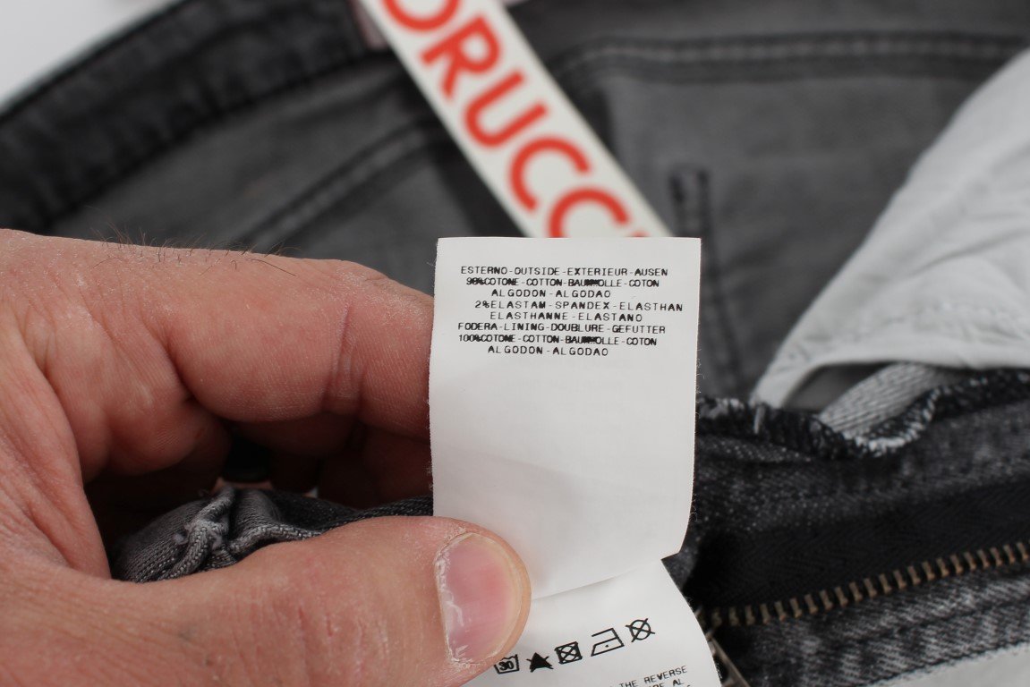 Gray Wash Cotton Denim Stretch Slim Fit Jeans
