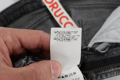 Gray Wash Cotton Denim Stretch Slim Fit Jeans