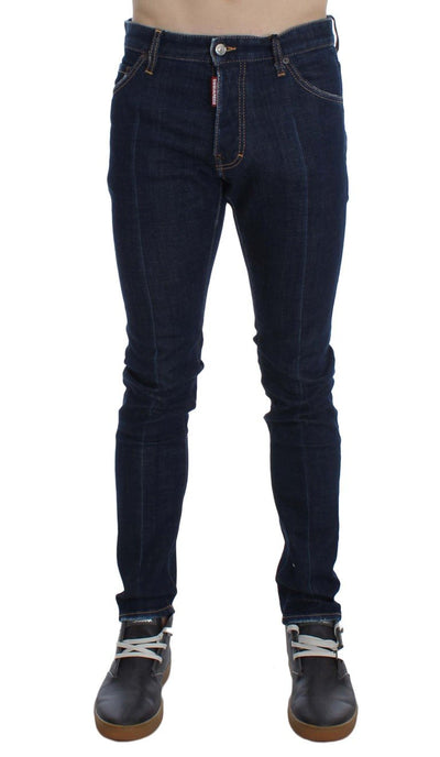 Blue Cotton Stretch Slim Skinny Jeans