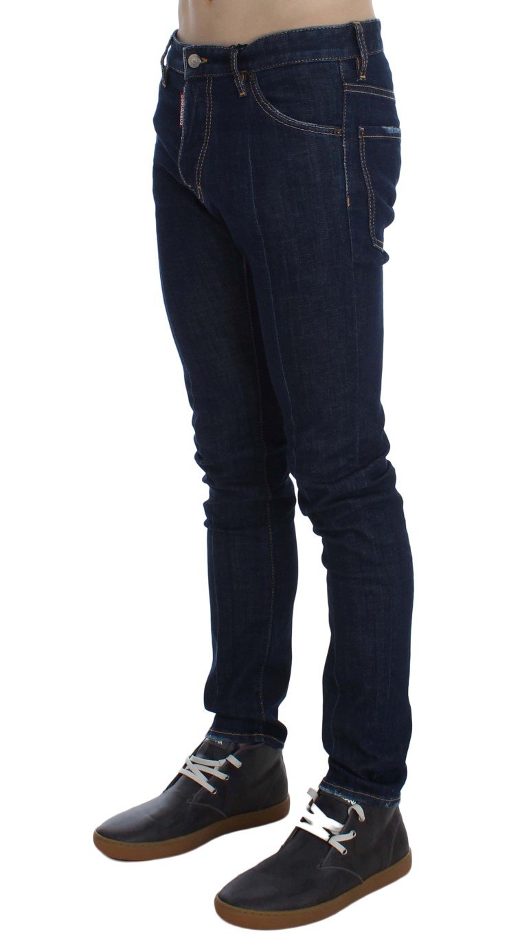 Blue Cotton Stretch Slim Skinny Jeans