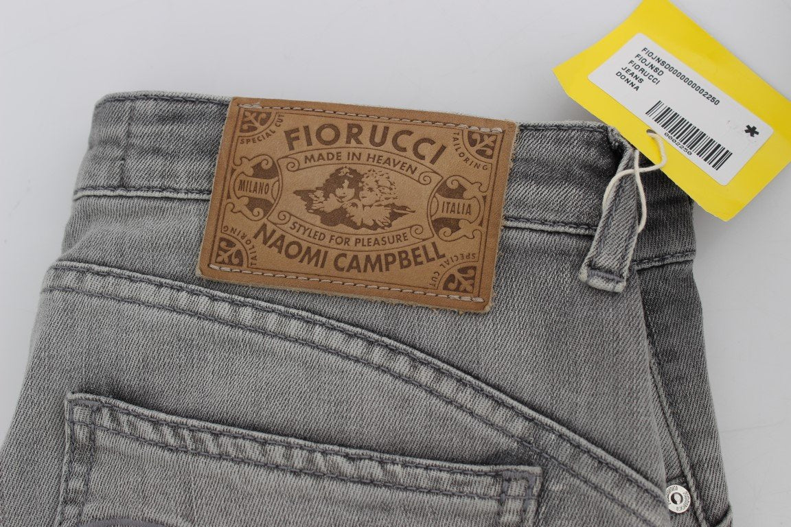 Gray Wash Cotton Denim Stretch Slim Fit Jeans
