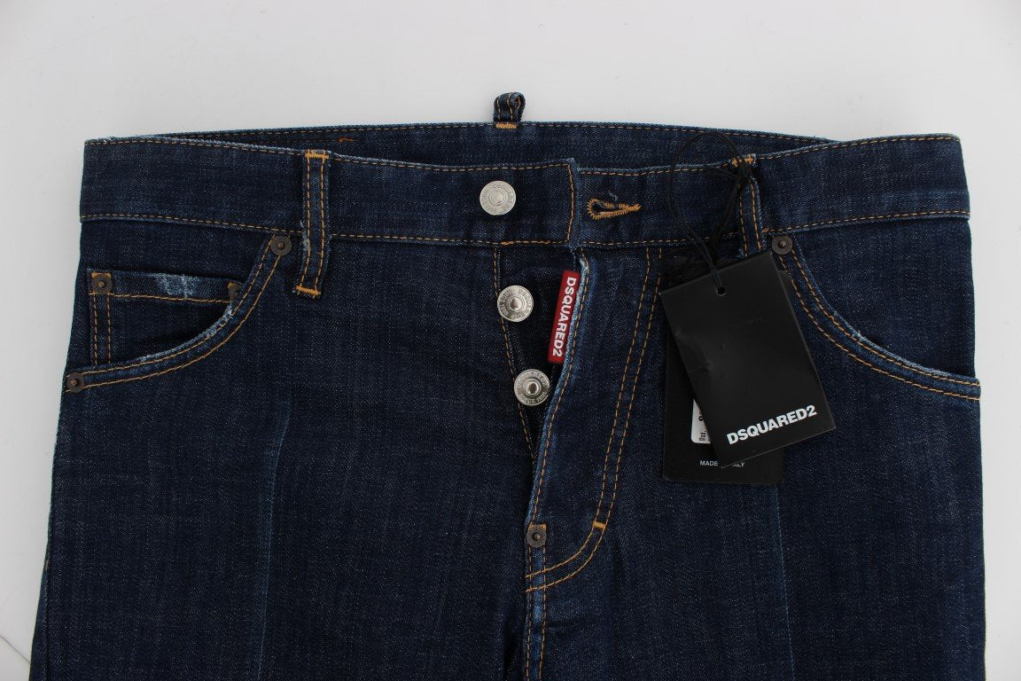 Blue Cotton Stretch Slim Skinny Jeans