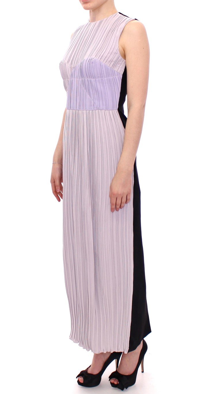 Black Lavender Gown Maxi Silk Long Dress
