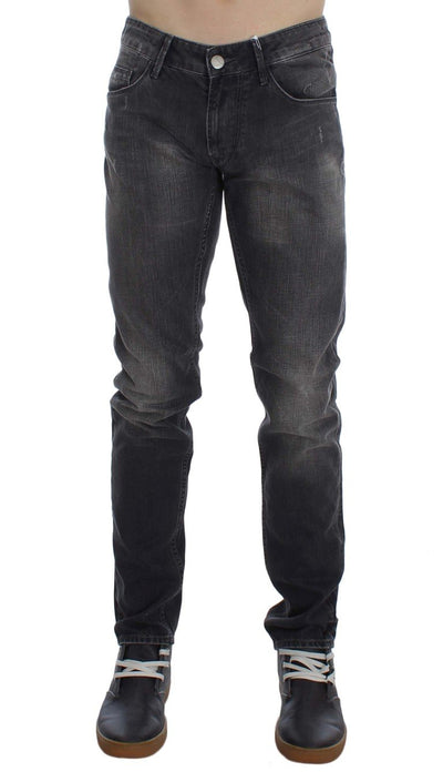 Gray Cotton Stretch Super Slim Fit Jeans
