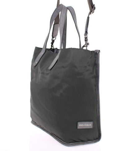 Green nylon tote bag