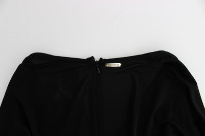 Black Longsleeved Wiggle Viscose Pencil Dress