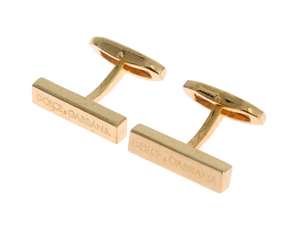 Gold Brass Logo Cufflinks