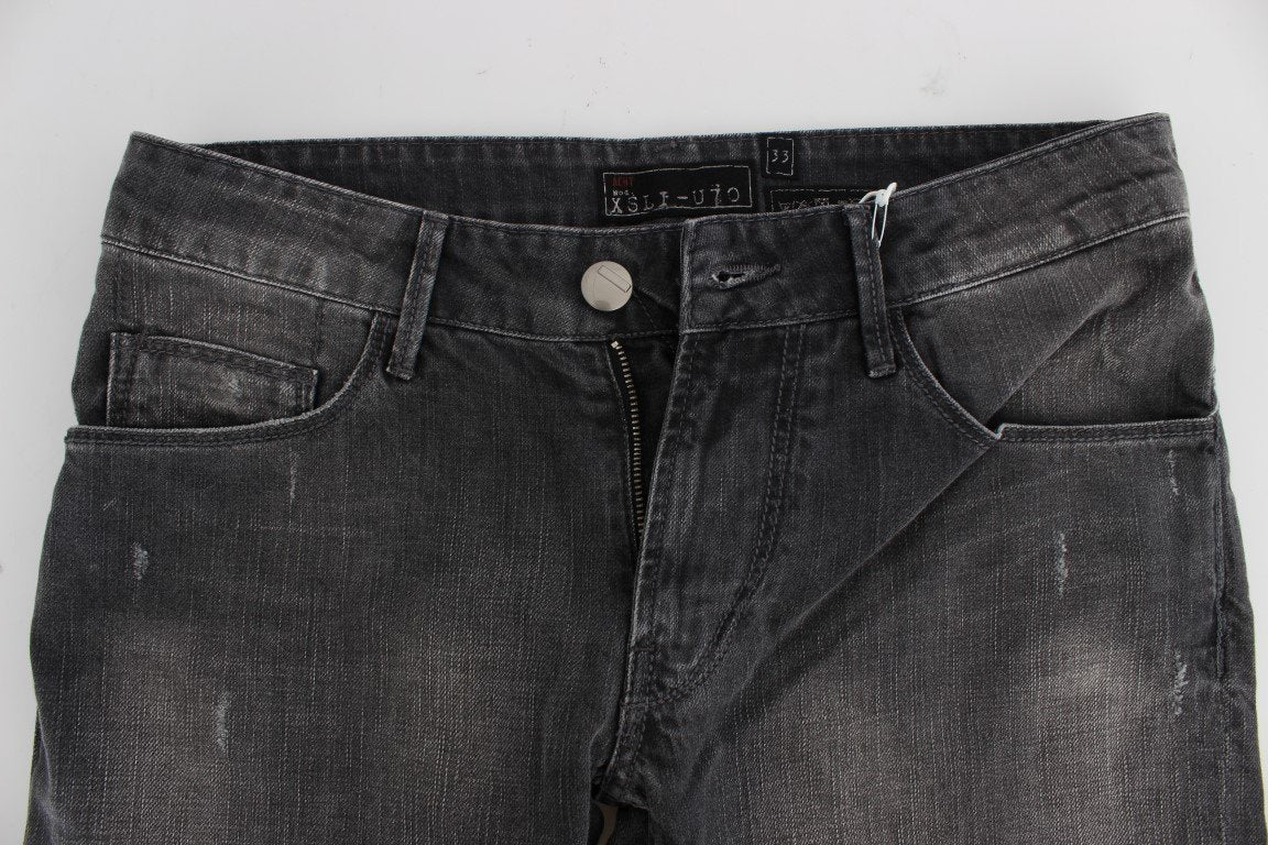 Gray Cotton Stretch Super Slim Fit Jeans