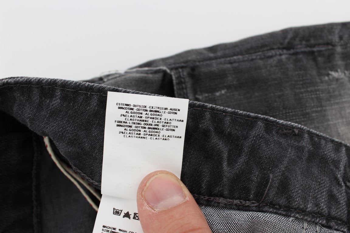 Gray Cotton Stretch Super Slim Fit Jeans