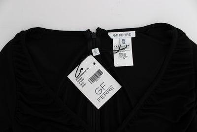 Black Longsleeved Wiggle Viscose Pencil Dress