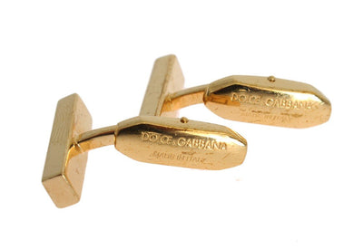 Gold Brass Logo Cufflinks
