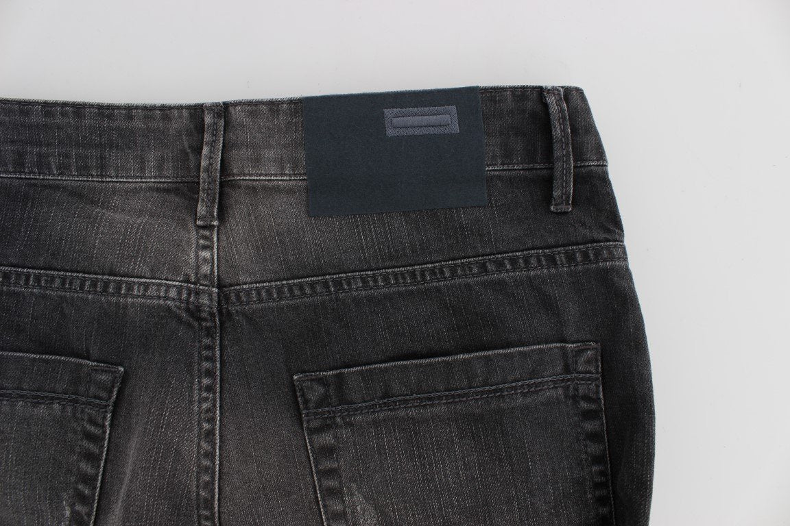 Gray Cotton Stretch Super Slim Fit Jeans