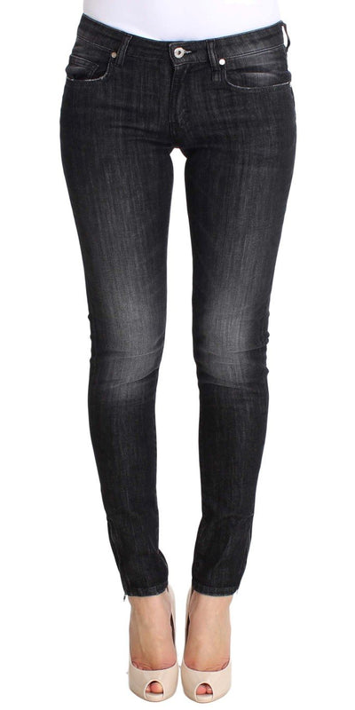 Gray Wash Cotton Denim Stretch Skinny Fit Jeans