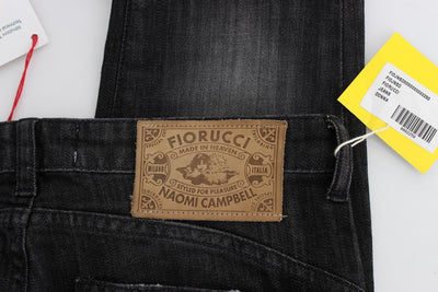 Gray Wash Cotton Denim Stretch Skinny Fit Jeans