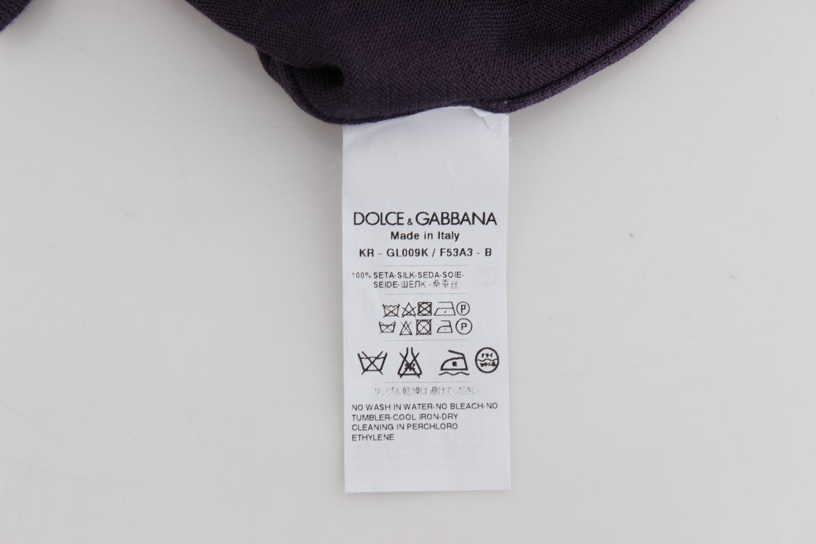 Purple Crewneck Pullover Silk Sweater
