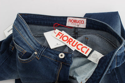 Blue Wash Cotton Denim Stretch Slim Fit Jeans