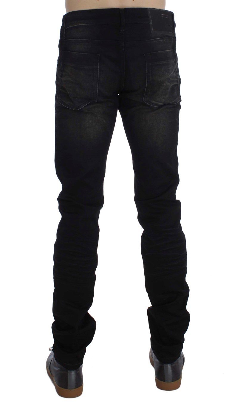 Black Cotton Stretch Slim Fit Jeans