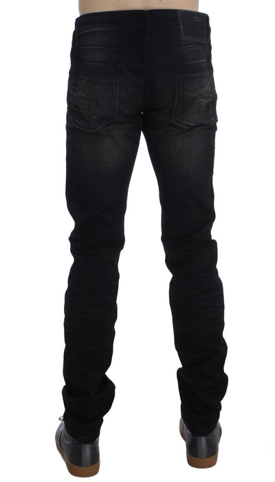 Black Cotton Stretch Slim Fit Jeans