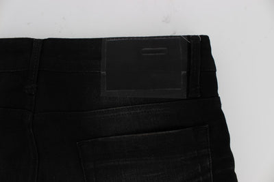 Black Cotton Stretch Slim Fit Jeans