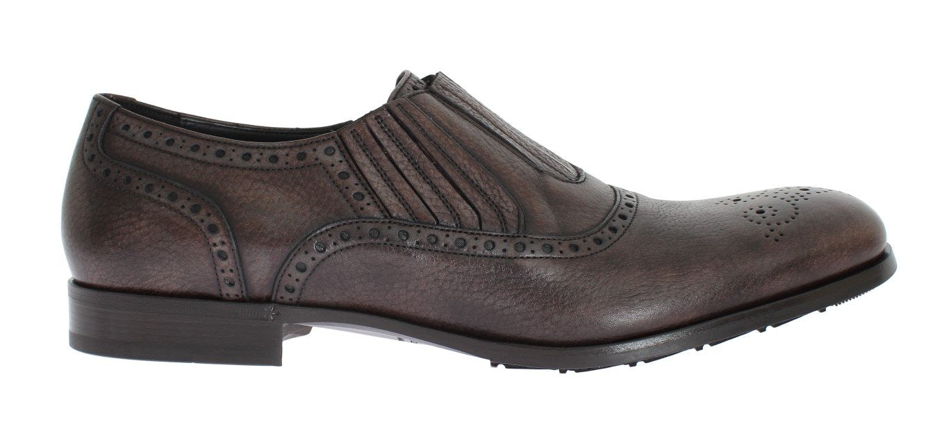 Brown Leather Dress Loafers