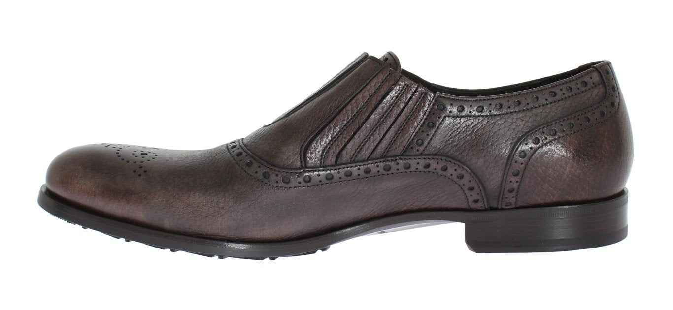 Brown Leather Dress Loafers
