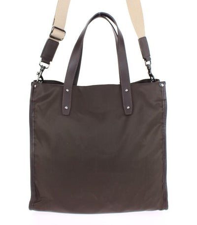 Brown nylon tote bag