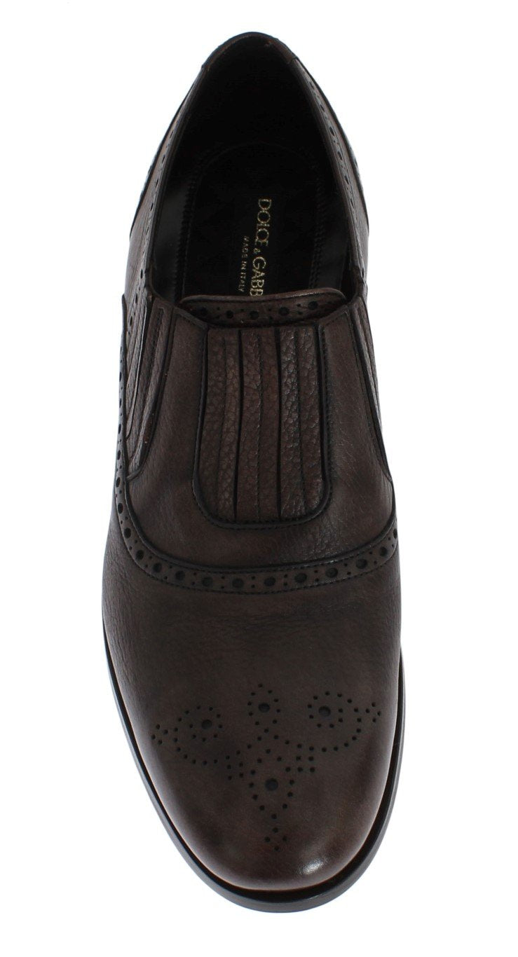 Brown Leather Dress Loafers