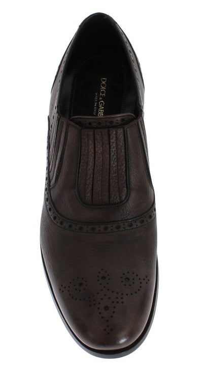 Brown Leather Dress Loafers