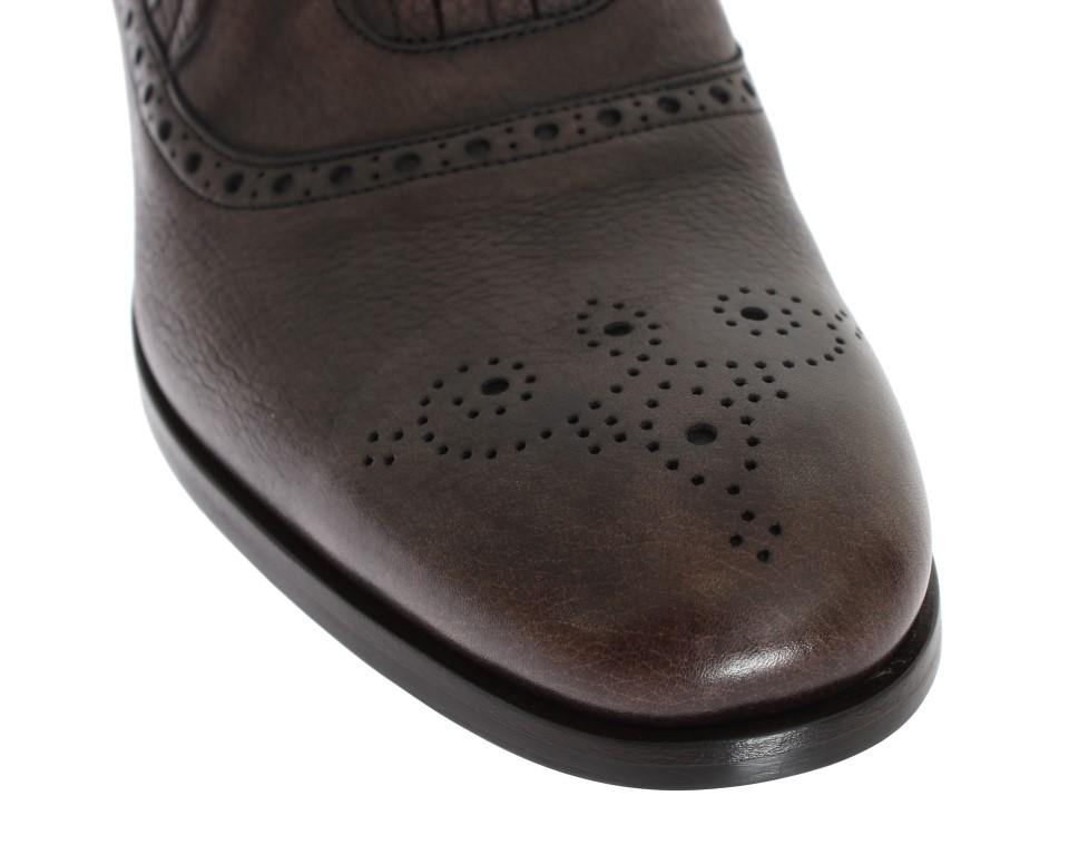 Brown Leather Dress Loafers