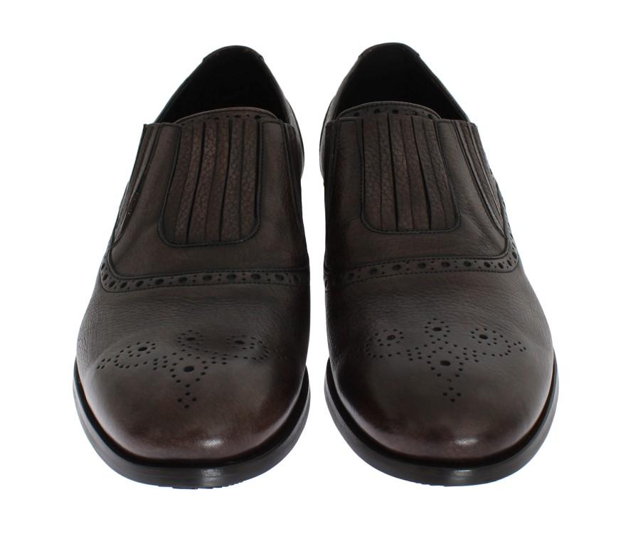 Brown Leather Dress Loafers