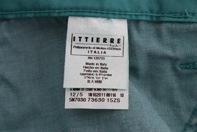 Green Cotton Blend Slim Fit Jeans