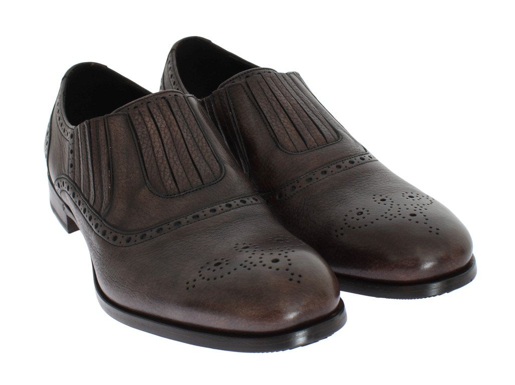 Brown Leather Dress Loafers