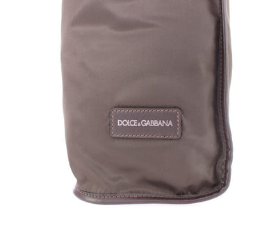Brown nylon tote bag