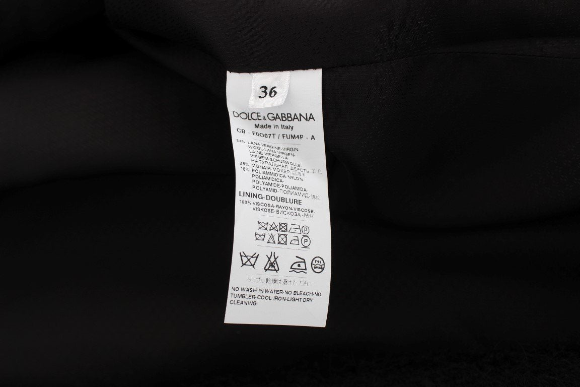 Black Wool Mohair Coat Jacket