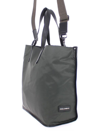 Green Nylon Tote Bag