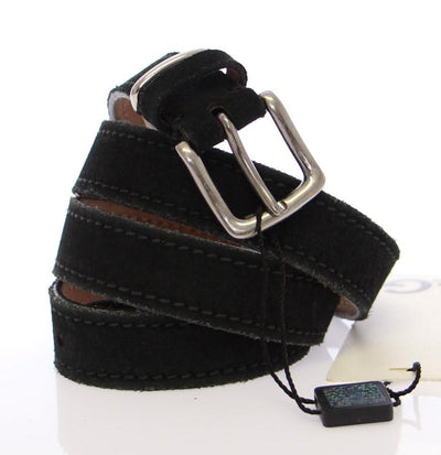 Blue Suede Leather Logo Belt